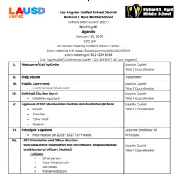 SSC Agenda